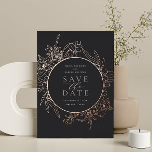 Cendrée Floral Foil Enregistrer la carte de date
