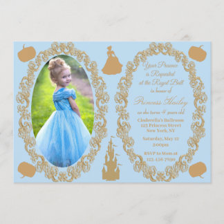 Cendrillon Anniversaire Fête Photo Invitation