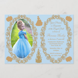 Cendrillon Anniversaire Fête Photo Invitation