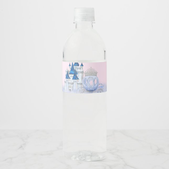 Cendrillon Princess Étiquettes de bouteille d'eau (Devant)