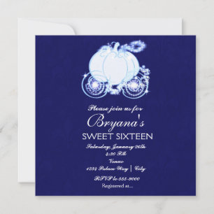 Cendrillon Royal Blue Princess Carriage Invitation