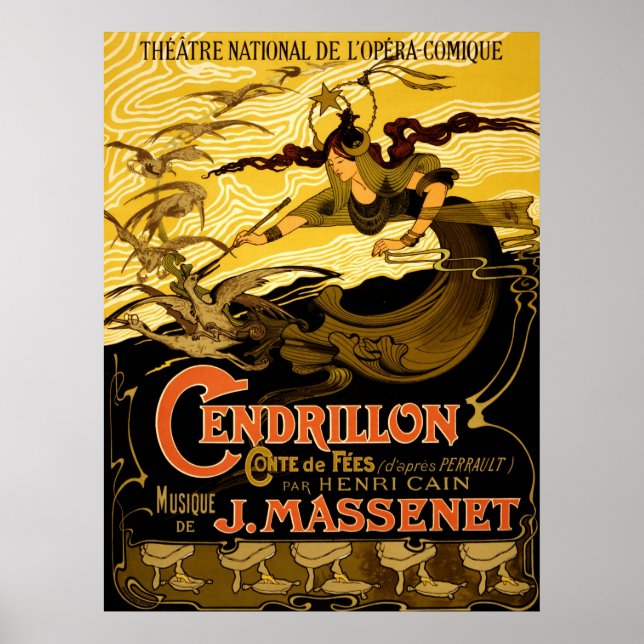 Cendrillon ~ Vintage französische Theaterwerbung. Poster (Vorne)