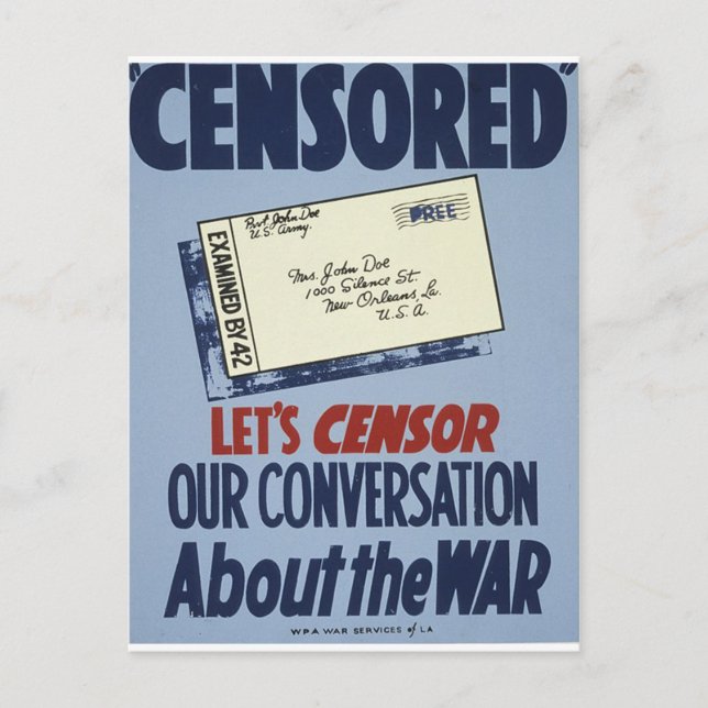 Censored Postkarte (Vorderseite)