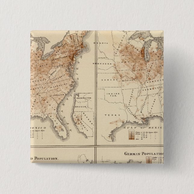 Census maps der Vereinten Staaten, 1870 Button (Vorderseite)