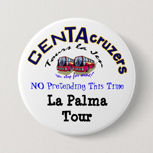CenTAcruzers Logo-La Palma Ausflug-Knopf Button (Vorderseite)