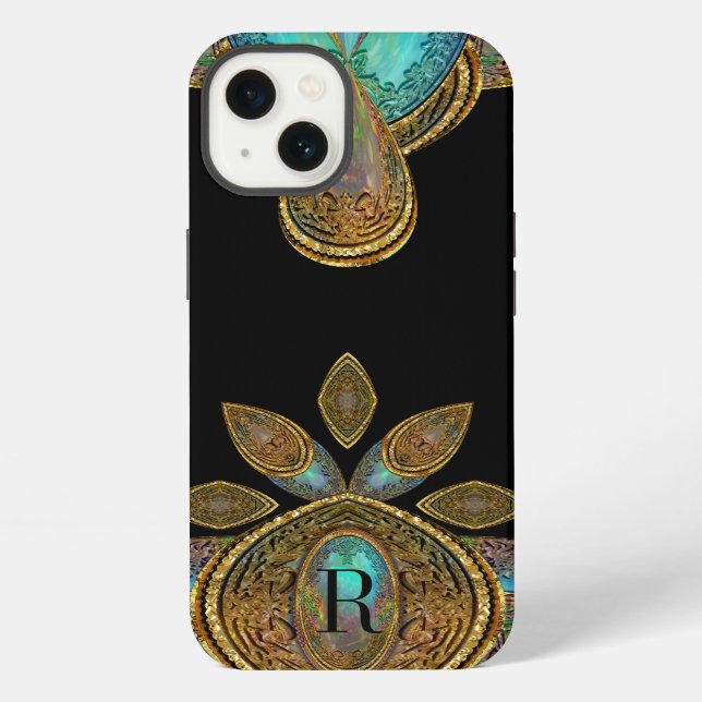Centauri Deco Monogramm iPhone Hülle (Rückseite)
