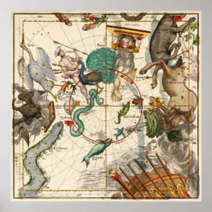 Centaurus, Indus, Chamaeleon, Eridanus, Lupulus Poster