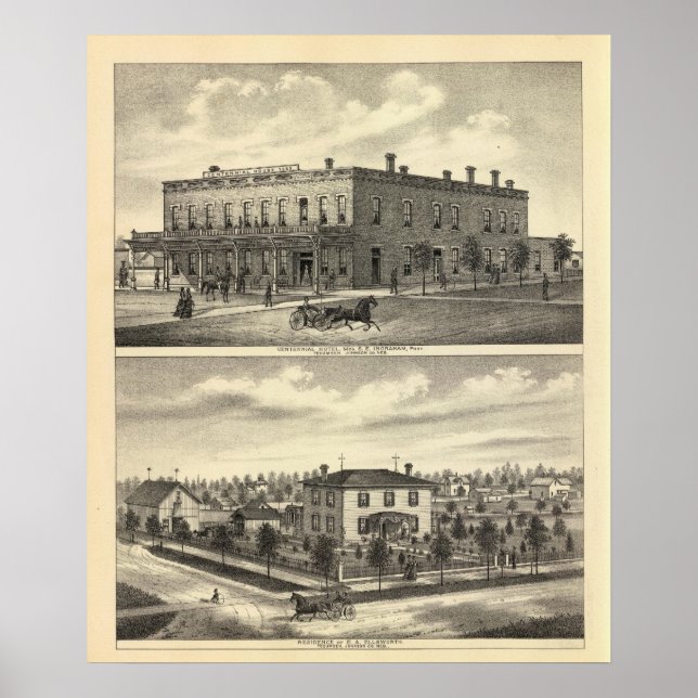 Centennial Hotel, Tecumseh und Neb, Nebraska Poster (Vorne)