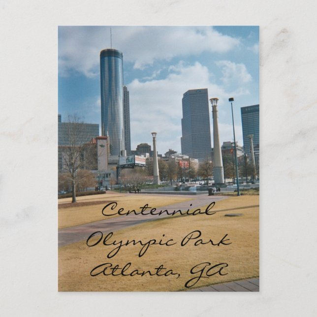 Centennial Park und Downtown Atlanta Postkarte (Vorderseite)