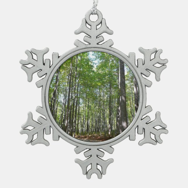 Centennial Wald Path II Ellicott City Maryland Schneeflocken Zinn-Ornament (Vorderseite)