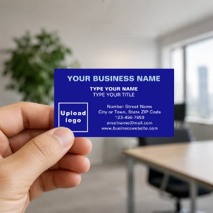 Center Aligned Style Blue Business Card Visitenkarte