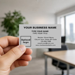 Center Aligned Style Gray Business Card Visitenkarte