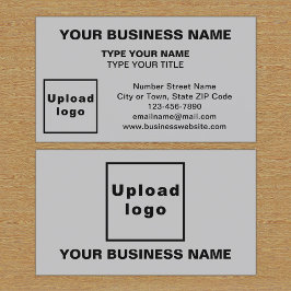 Center Aligned Style Gray Business Card Visitenkarte