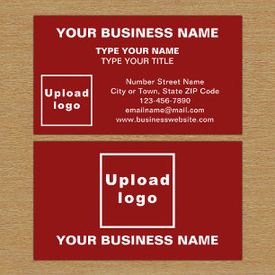 Center Aligned Style Red Business Card Visitenkarte