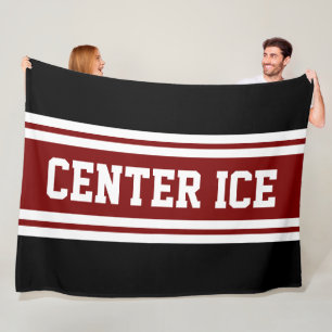 CENTER ICE Fette rote schwarze weiße Rennstreifen Fleecedecke