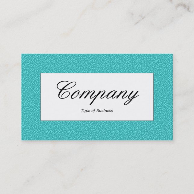 Center Label - Cyan Embossed Textur Visitenkarte (Vorderseite)