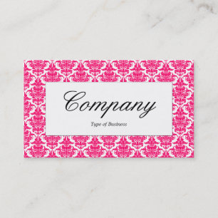 Center Label - Neon Red Damask Visitenkarte