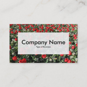 Center Label v3 - Red Tulips and Primroses Visitenkarte
