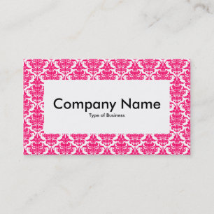 Center Label v4 - Neon Red Damask Visitenkarte