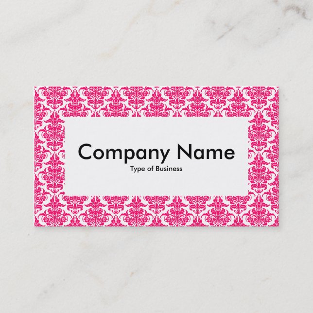 Center Label v4 - Neon Red Damask Visitenkarte (Vorderseite)