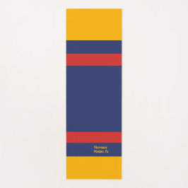 Center Stripes Horizontal Lines Blue Yellow Red Yogamatte