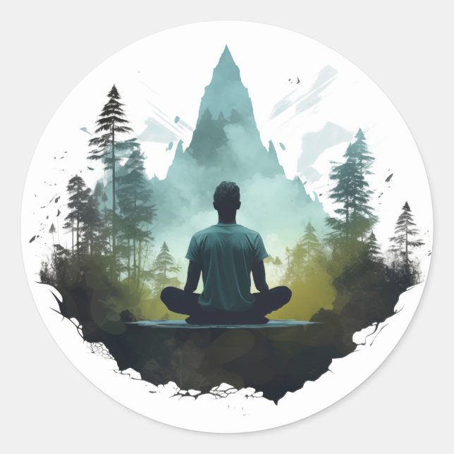 Center Within | Waldmeditation Runder Aufkleber (Vorderseite)