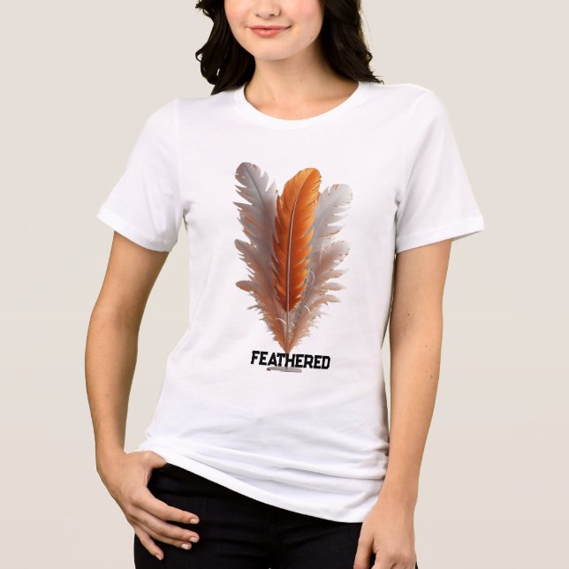 Centered Grace Feathered Balance Quiet Poise Still Tri-Blend Shirt (Vorderseite)