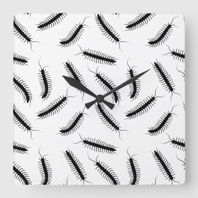 Centipedes Quadratische Wanduhr (Vorderseite)