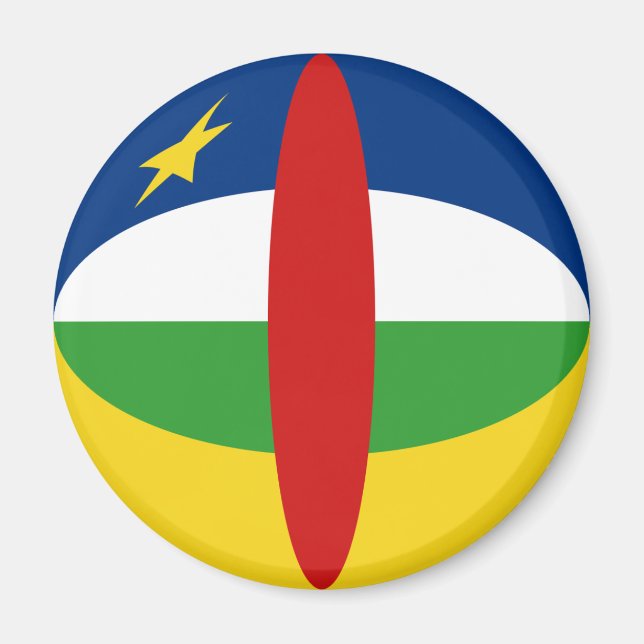 Centrafrique Fisheye Flag Magnet (Vorne)