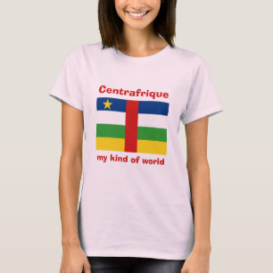 Centrafrique Flagge + Karte + Text-T - Shirt