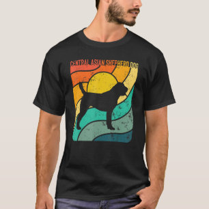 Central Asian Shepherd Dog Vintage Sunset Mom Dad T-Shirt