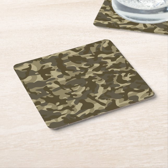 Central Camouflage Rechteckiger Pappuntersetzer (angewinkelt)