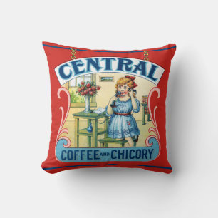 Central Coffee Coffee and Chicory Throw Kissen