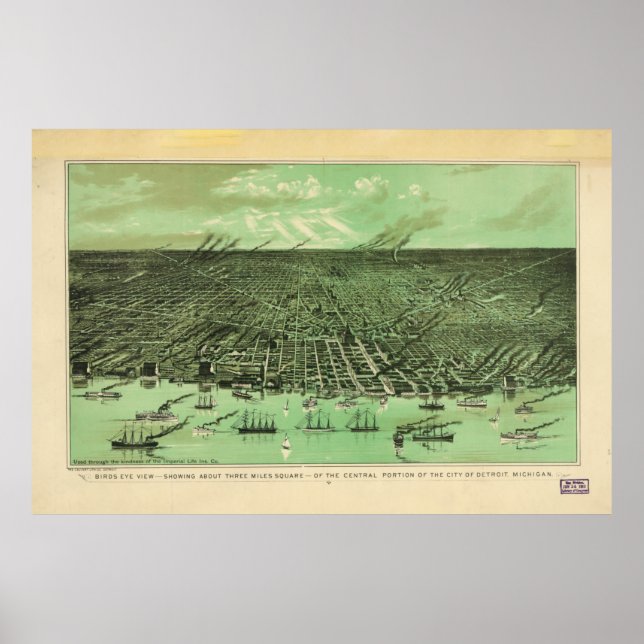 Central Detroit, Michigan (1910) Poster (Vorne)