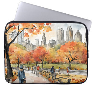 Central Park, Aquarellfarben, KI generiert, Laptopschutzhülle