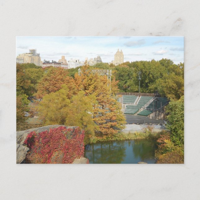 Central Park Autumn Delacorte Theater New York Postkarte (Vorderseite)