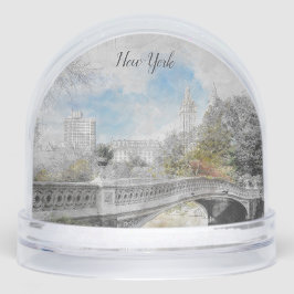 Central Park Bridge NYC Snow Globe – Watercolor Schneekugeln
