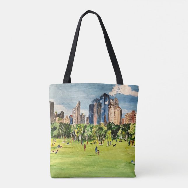 "Central Park" Gemälde von Willowcatdesigns Tasche (Rückseite)