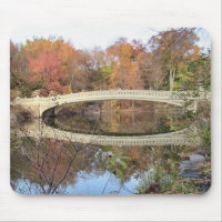 Central Park im Herbst Spiegelungen und Bow Bridge