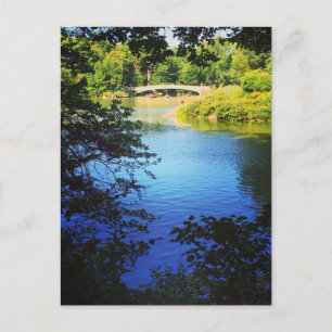 Central Park Lake Bow Bridge NYC New York Postkarte