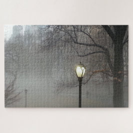 Central Park Lamppost in Winternebel