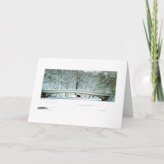 Central Park, New York, carte de Noël Bow Bridge (Devant)