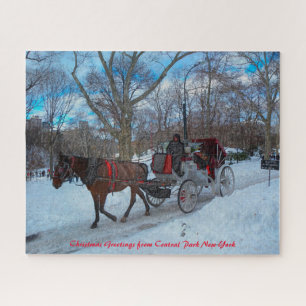 Central Park New York.Christmas Greetings Jigsaw P