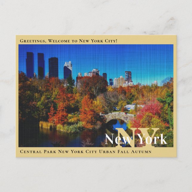 Central Park New York City City Herbst Herbst Herb Postkarte (Vorderseite)