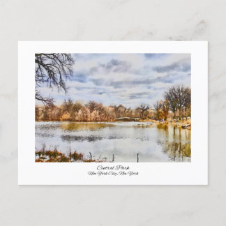 Central Park New York City Wasserfarbenmalerei Postkarte