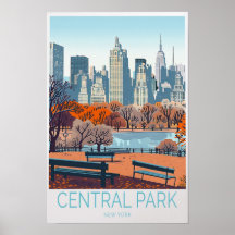 Central Park New York Reiseplakat