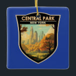 Central Park New York Travel Art Vintag Keramikornament<br><div class="desc">Central Park Vektorgrafiken. Central Park ist ein städtischer Park zwischen den Stadtvierteln Upper West Side und Upper East Side in Manhattan in New York City, das war der erste landschaftliche Park in den Vereinigten Staaten.</div>