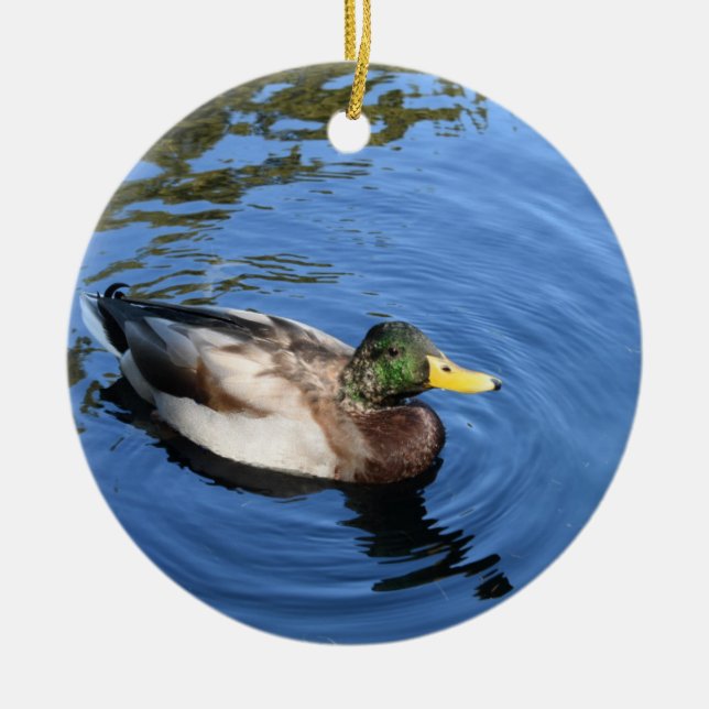 Central Park NYC Conservatory Water Mallard Duck Keramik Ornament (Vorne)