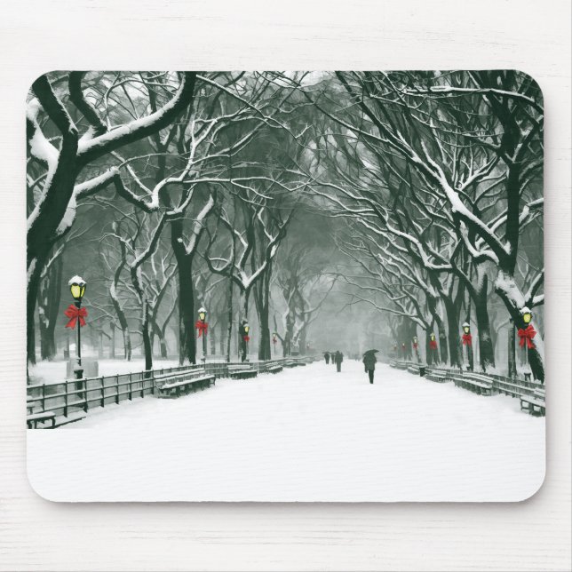 Central Park Snowy Path Mousepad (Vorne)