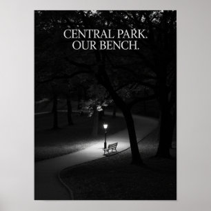 Central Park Unsere Bank Nachtfotografie Poster